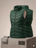 Calvin Klein Women’s Quilted Chevron Puffer Vest – Hunter Green