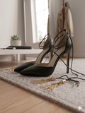 Jimmy Choo Viola 110 Black Leather Tassel Pumps pre owned