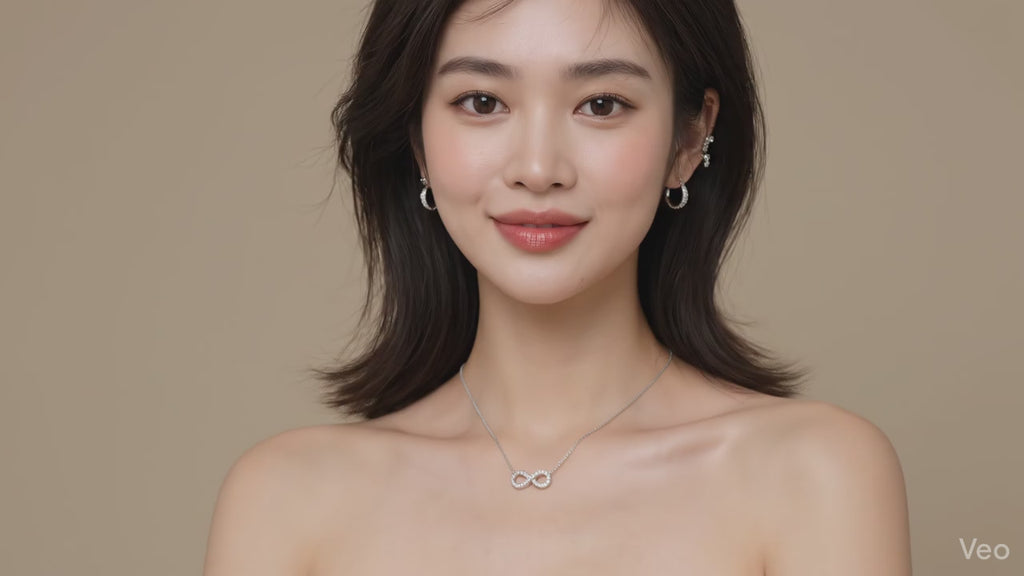 Tiffany & Co. Infinity Pendant Necklace in Platinum (PT950) with Diamonds pre owned