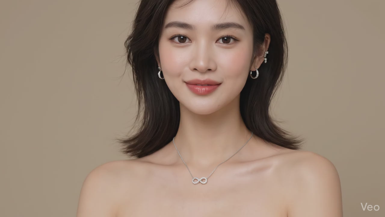 Tiffany & Co. Infinity Pendant Necklace in Platinum (PT950) with Diamonds pre owned